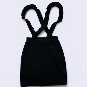 Black Ruffled Strap Dress
